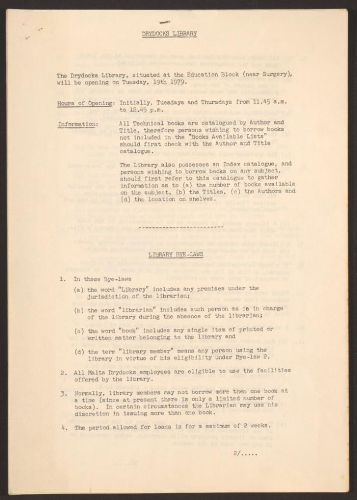 Malta Drydocks Library