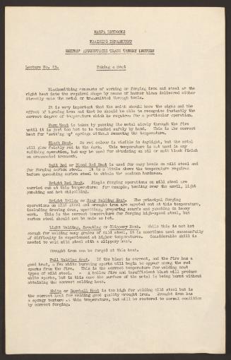 Malta Drydocks Apprentices Smiths Trade Notes