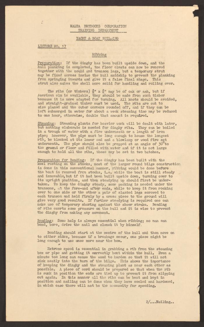 Malta Drydocks Apprentices Yacht and Boatbuilding Notes