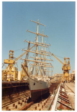Malta Shiprepair Yard - Sailing passenger Ship "Sea Cloud" Dock No 5 repairs