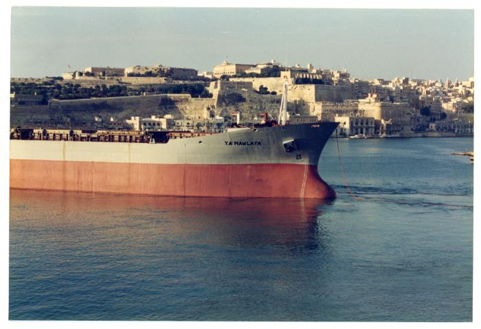 Malta Shiprepair Yard - Ship "Ya Mawlaya"  in Grand harbour after repairis