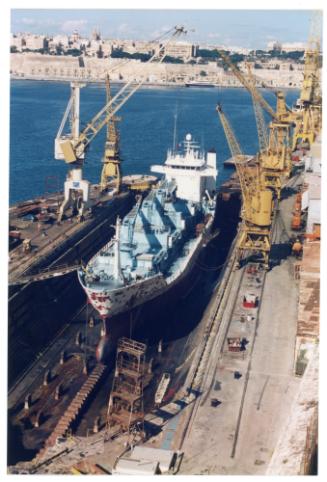 Malta Shiprepair Yard - Ship "Erikson Crystal" Dock No 2 repairs