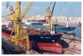 Malta Shiprepair Yard - Ship "West Virginia" Dock No 6 repairs