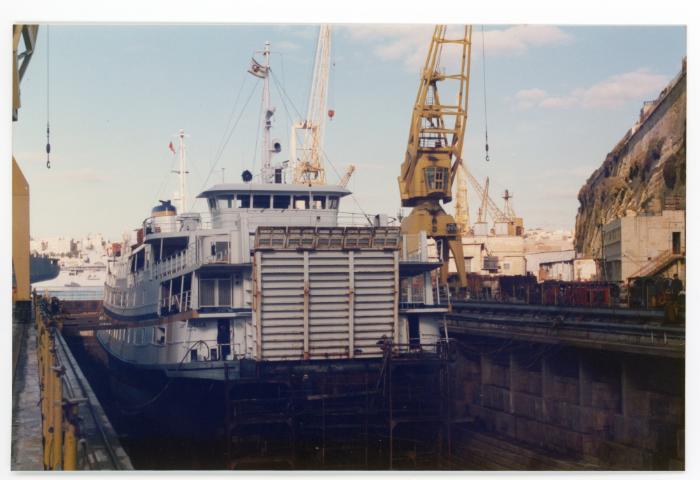 Malta Shiprepair Yard - Ship "Cittadella" Gozo Channel Ship Dock No 2 repairs