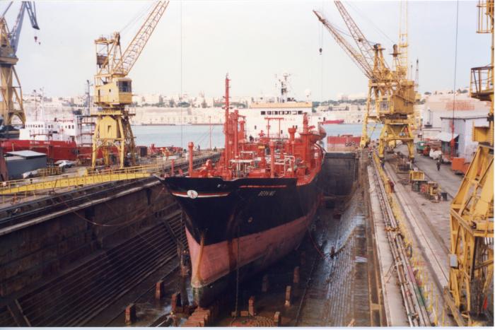 Malta Shiprepair Yard - Ship "Berkine" Dock No 2 repairs