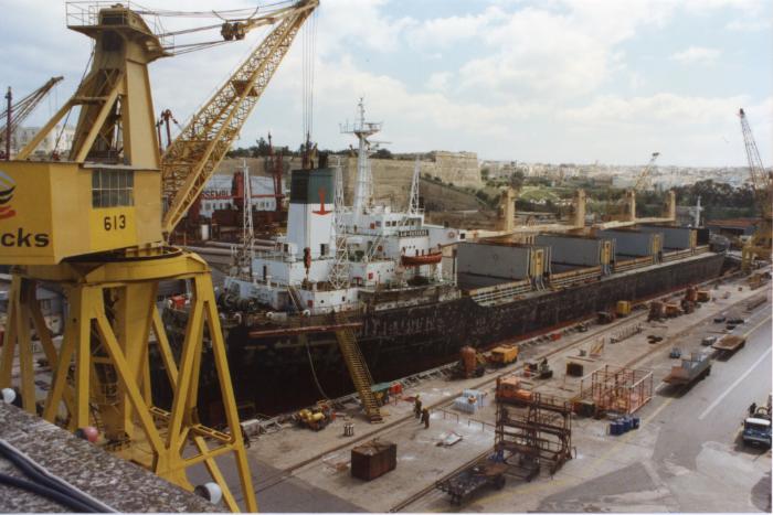 Malta Shiprepair Yard - Ship "AIN OUSERA" Dock No 5 repairs
