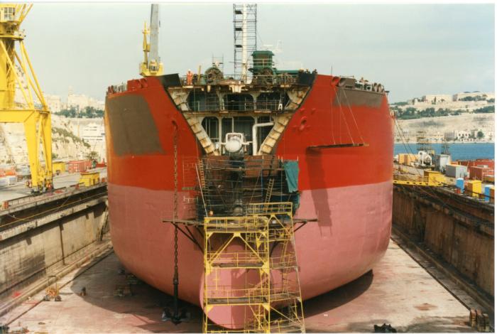 Malta Drydocks photo during the Conversion of m/t "Northia" to FPSO "IKDAM"