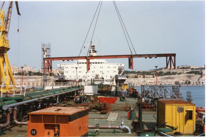 Malta Drydocks photo during the Conversion of m/t "Northia" to FPSO "IKDAM"