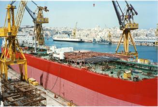 Malta Drydocks photo during the Conversion of m/t "Northia" to FPSO "IKDAM"
