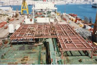 Malta Drydocks photo during the Conversion of m/t "Northia" to FPSO "IKDAM"