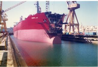 Malta Drydocks photo during the Conversion of m/t "Northia" to FPSO "IKDAM"