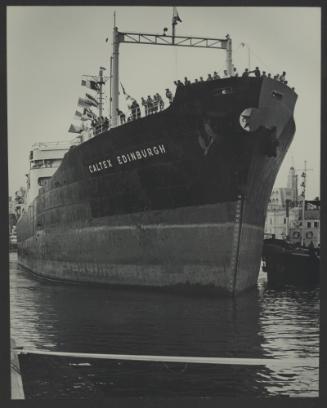 Malta Drydocks - No 5 drydock conversion construction work - Ship "Caltex Edinburgh"