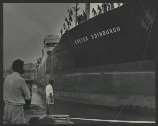 Malta Drydocks - No 5 drydock conversion construction work - Ship "Caltex Edinburgh"