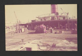 Ship "Cunard Countess" repairs and conversion at Malta Drydocks - onboard deck areas