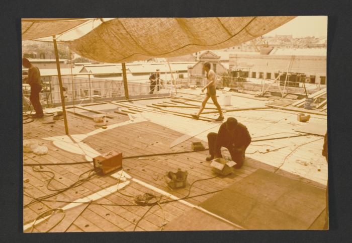 Ship "Cunard Countess" repairs and conversion at Malta Drydocks - Dock No 4