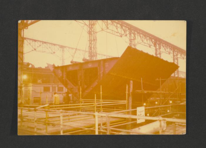 Newbuilding Fabrication of Steel block (probably foreign yard)