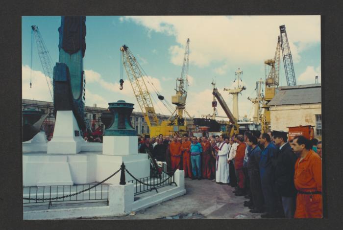 Religious function at the Malta Drydocks near the Workers' memorial