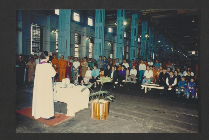 Religious function at the Malta Drydocks Machine Shop (Factory)