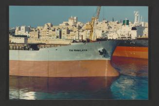 Ship "Ya Mawlaya" at Malta Drydocks leaving yard after extensive steel repairs repairs in No 6 dock