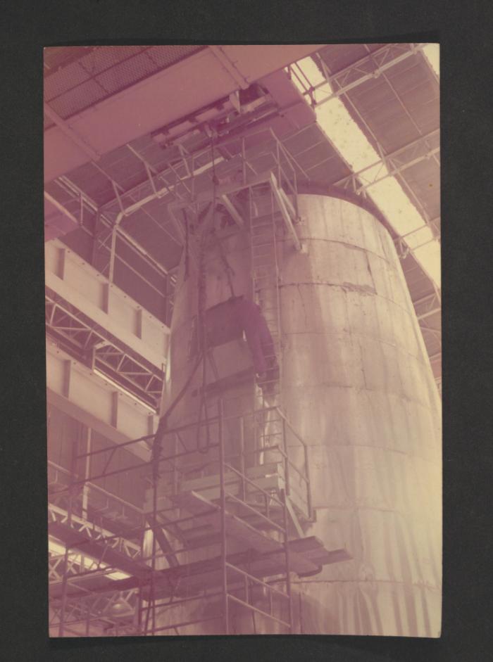 Industrial work - unidentified (possibly vertical tank) at the Fabrication / Assembly Hall