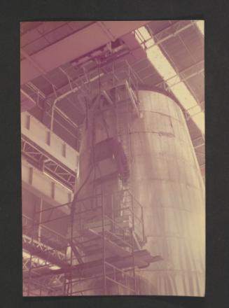 Industrial work - unidentified (possibly vertical tank) at the Fabrication / Assembly Hall