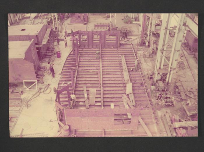 Malta Drydocks fabrication of accommodation structure (possibly "Cunard Countess")