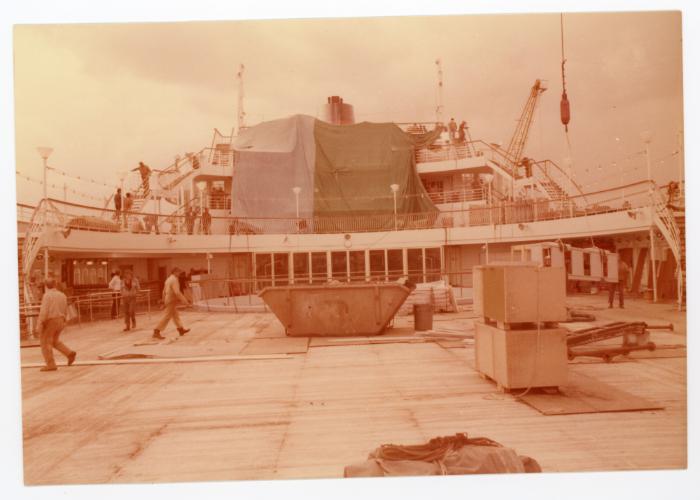 Malta Drydocks refitting of "VISTAFJORD" at No 5 Dock- Deck refurbishment