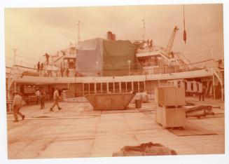 Malta Drydocks refitting of "VISTAFJORD" at No 5 Dock- Deck refurbishment