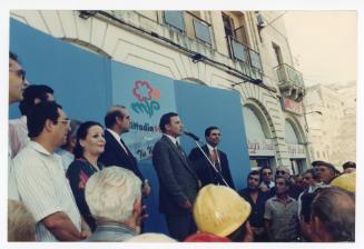 Prime Minister Dr. Alfred Sant during a meeting at Gavino Gulia Square in Cospicua