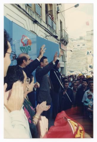 Prime Minister Dr. Alfred Sant during a meeting at Gavino Gulia Square in Cospicua