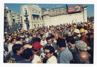 Prime Minister Dr. Alfred Sant during a meeting at Gavino Gulia Square in Cospicua
