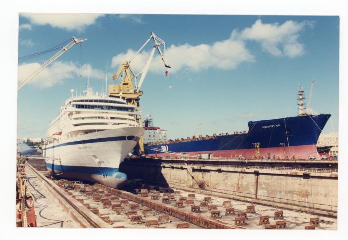 Malta Drydocks repairs to "ROYAL VIKING SUN" at No 6 Dock