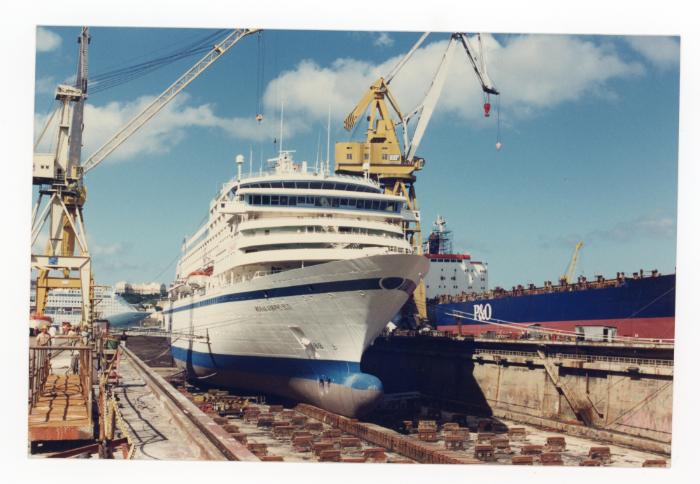 Malta Drydocks repairs to "ROYAL VIKING SUN" at No 6 Dock
