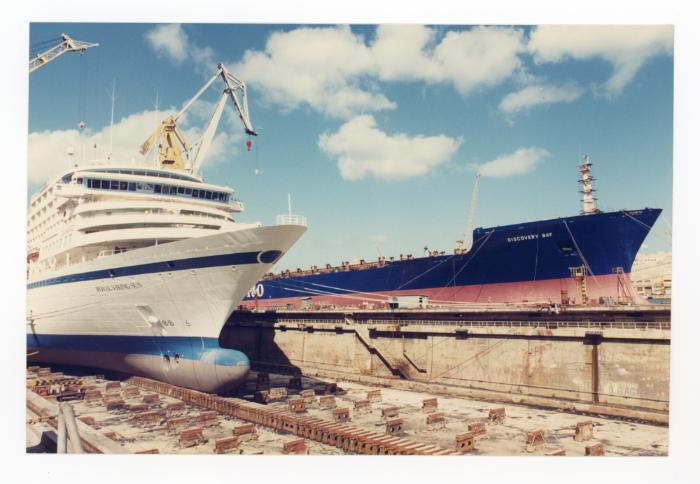 Malta Drydocks repairs to "ROYAL VIKING SUN" at No 6 Dock