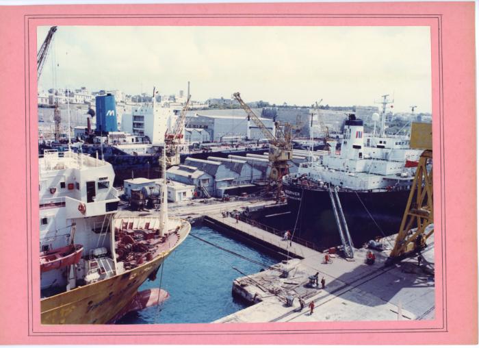 Malta Drydocks  ship "MOSRIVER" repairs in No 5 Dock