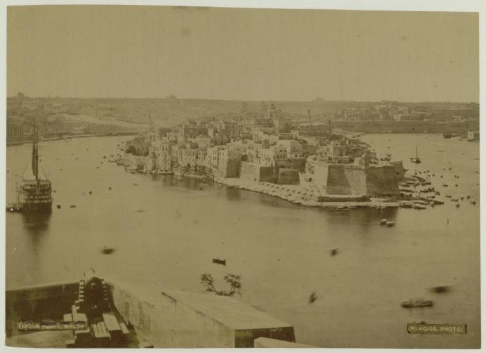 General view of Senglea and "HMS HIBERNIA"