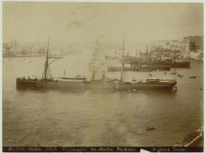 British India mail "ELDARADA" in the Grand Harbour Malta