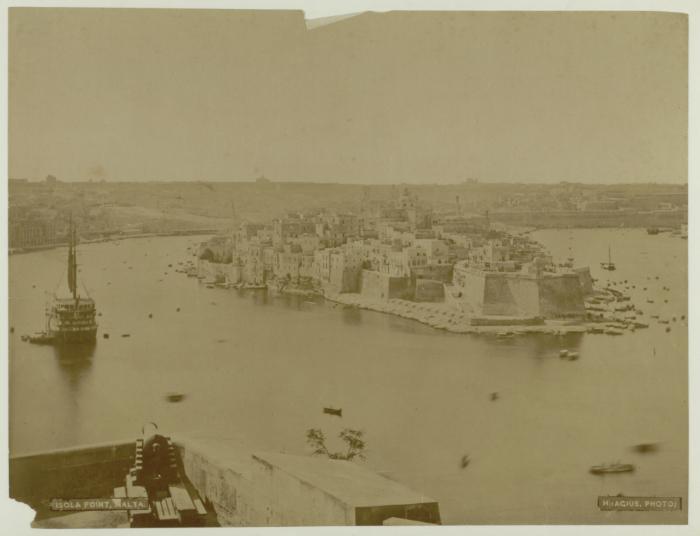 General view of Senglea and "HMS HIBERNIA"