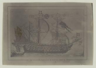 Drawing of the "GRAN CARACCA SANTA ANNA" a historic warship of the Order of St John