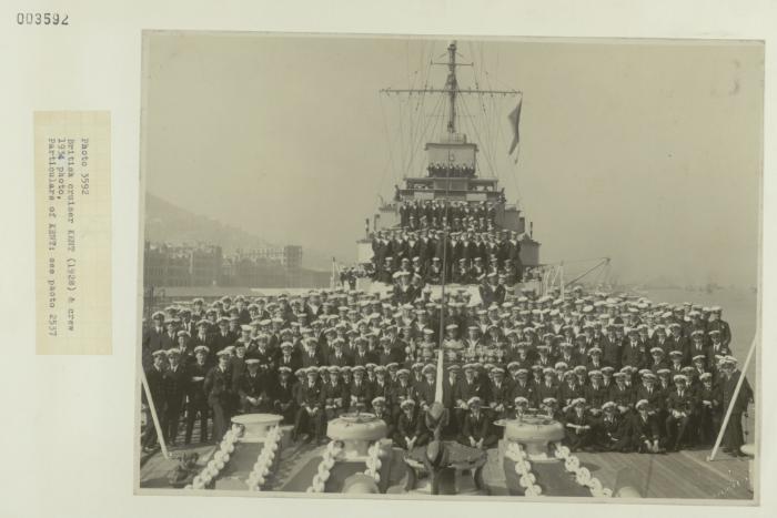 British cruiser "HMS KENT" (1928) and crew 1934