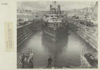 British battleship "HMS VICTORIA" (1887) in No. 4 (now No. 2) dock