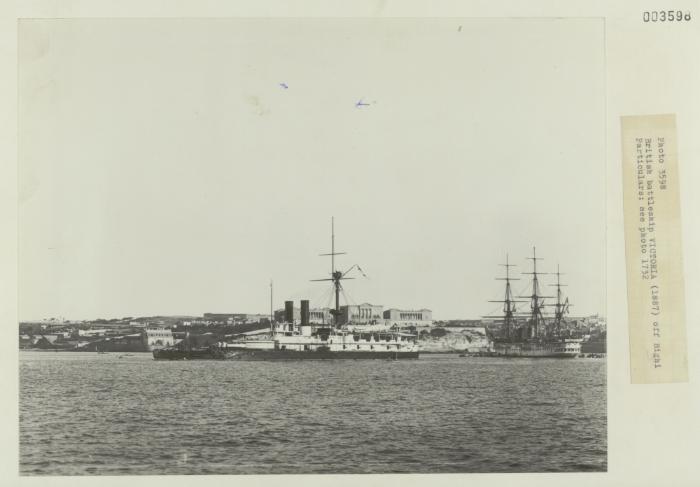 British battleship "HMS VICTORIA" (1887) off Bighi