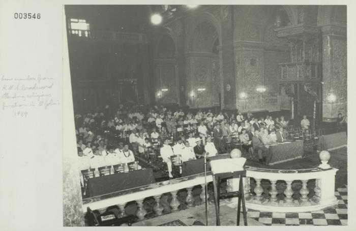 Crew members from "HMS BROADSWORD" (1976) attending a religious function in St. John's Co-Cathedral, Valletta Malta