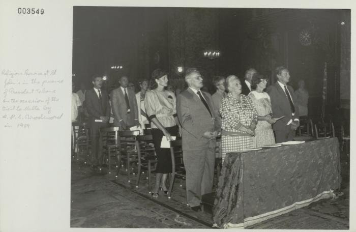 Crew members from "HMS BROADSWORD" (1976) attending a religious function in St. John's Co-Cathedral, Valletta Malta