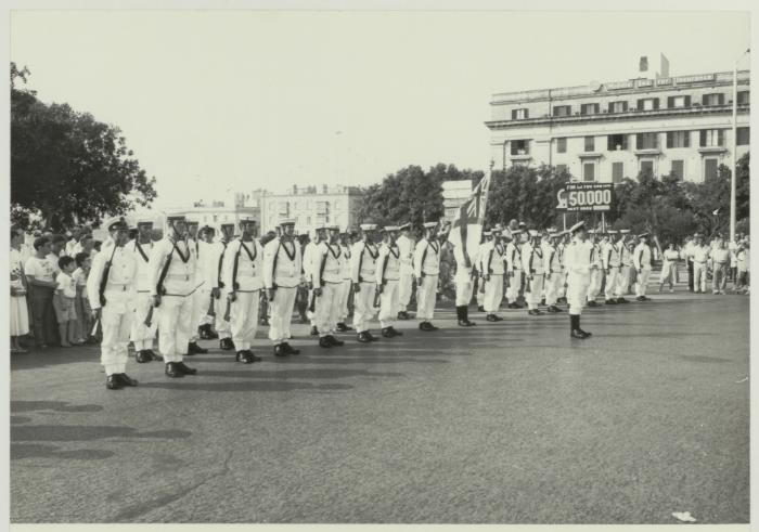 A parade from the Royal Navy in Floriana Malta