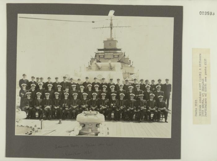 British cruiser "HMS KENT" (1928) and officers in Shanghai 1933