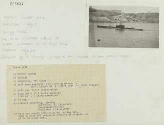 British submarine, "R" class, "REGENT" (1930) leaving Malta