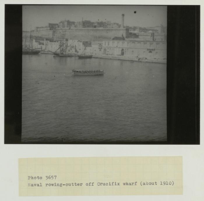 Naval rowing-cutter off Crucifix wharf (circa. 1910)