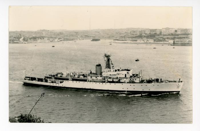 A ship entering the Grand Harbour, Malta