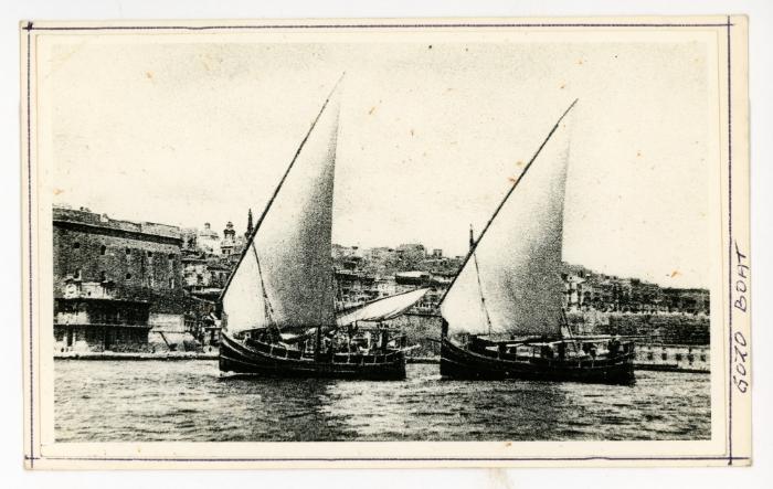 Two Gozo boats sailing alongside one another